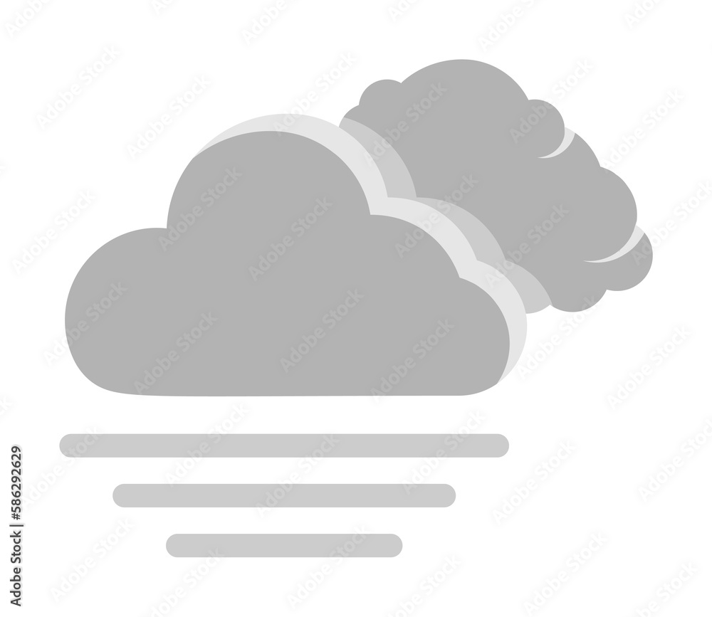 Poster cloud swarm fog icon. simple line, outline of two color weather icons for ui and ux, website or mobi
