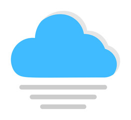 Cloud fog icon. Simple line, outline of two color weather icons for ui and ux, website or mobile application