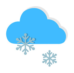 Cloud snow snowflakes icon. Simple line, outline of two color weather icons for ui and ux, website or mobile application