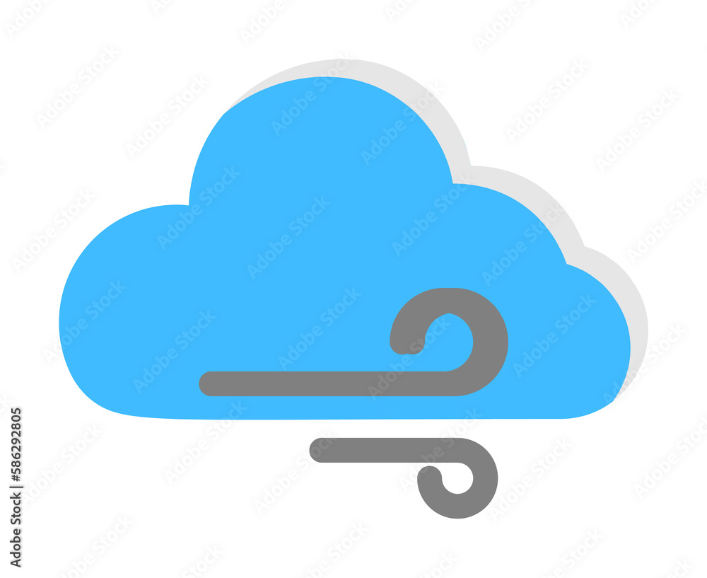 Poster cloud wind icon. simple line, outline of two color weather icons for ui and ux, website or mobile ap
