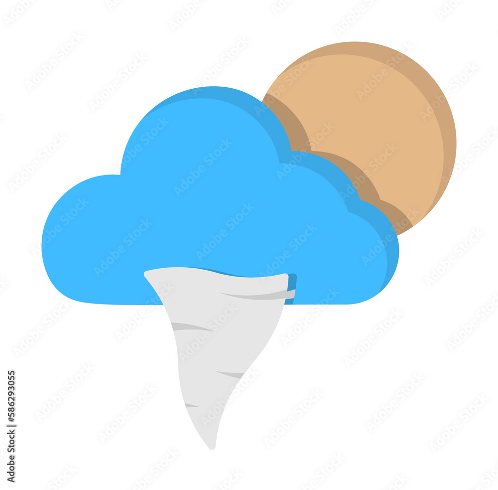 Poster cloud moon hurricane icon. simple line, outline of two color weather icons for ui and ux, website or