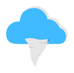 Cloud hurricane icon. Simple line, outline of two color weather icons for ui and ux, website or mobile application