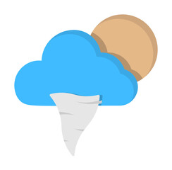 Cloud moon hurricane icon. Simple line, outline of two color weather icons for ui and ux, website or mobile application