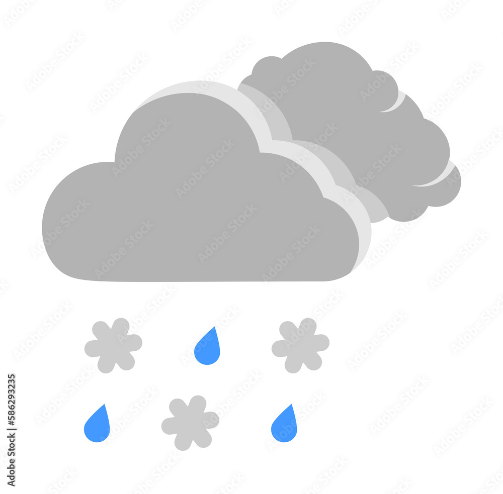 Poster cloud swarm rain drops lightning icon. simple line, outline of two color weather icons for ui and ux