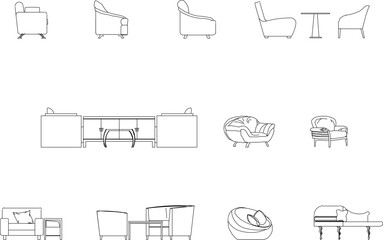 Modern vintage classic armchair illustration vector sketch