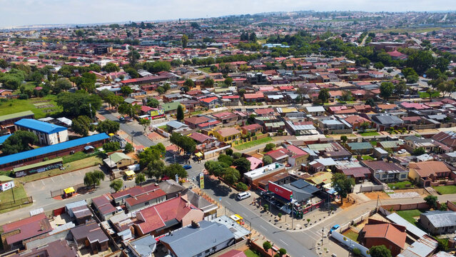 aerial view of vilakazi street in soweto
