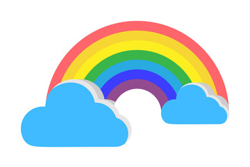 Rainbow clouds icon. Simple line, outline of two color weather icons for ui and ux, website or mobile application