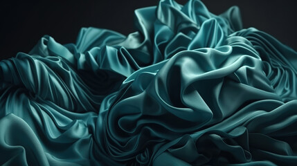 blue cloth macro, wavy fashion wallpaper, Bright color. Generative Ai