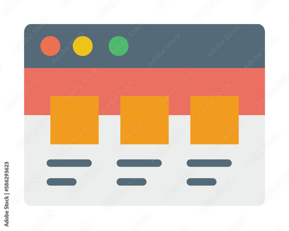Poster browser, web site, interface icon. simple color elements of internet explorer icons for ui and ux, w
