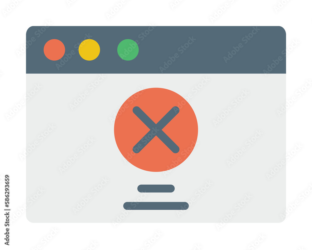 Poster browser, web site, check mark, prohibit icon. simple color elements of internet explorer icons for u