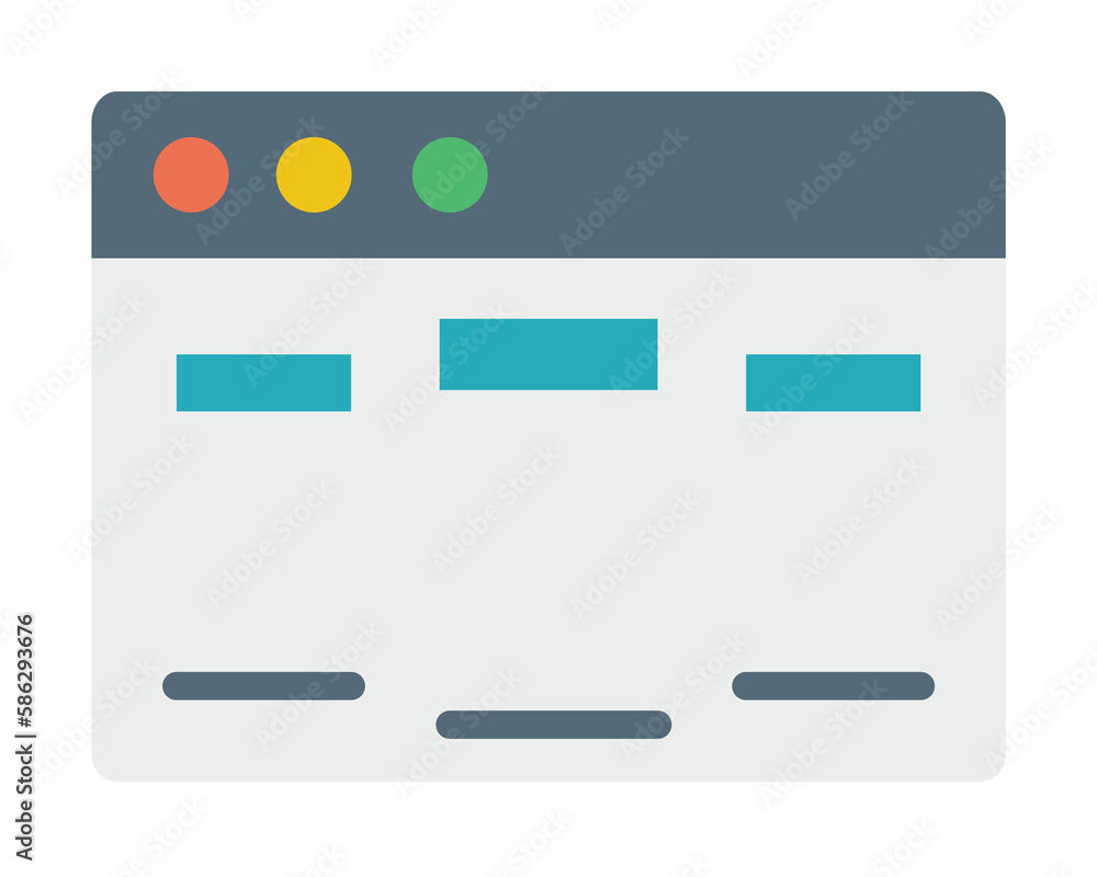 Poster browser, web site, interface icon. simple color elements of internet explorer icons for ui and ux, w