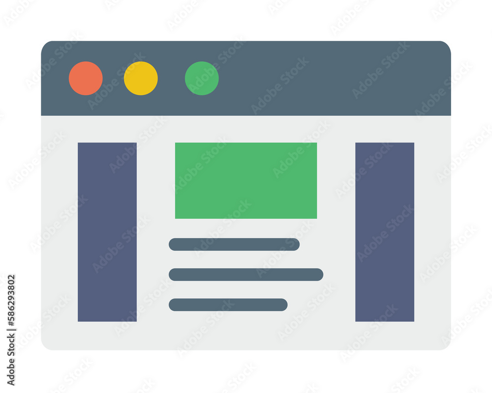 Poster browser, web site, news icon. simple color elements of internet explorer icons for ui and ux, websit