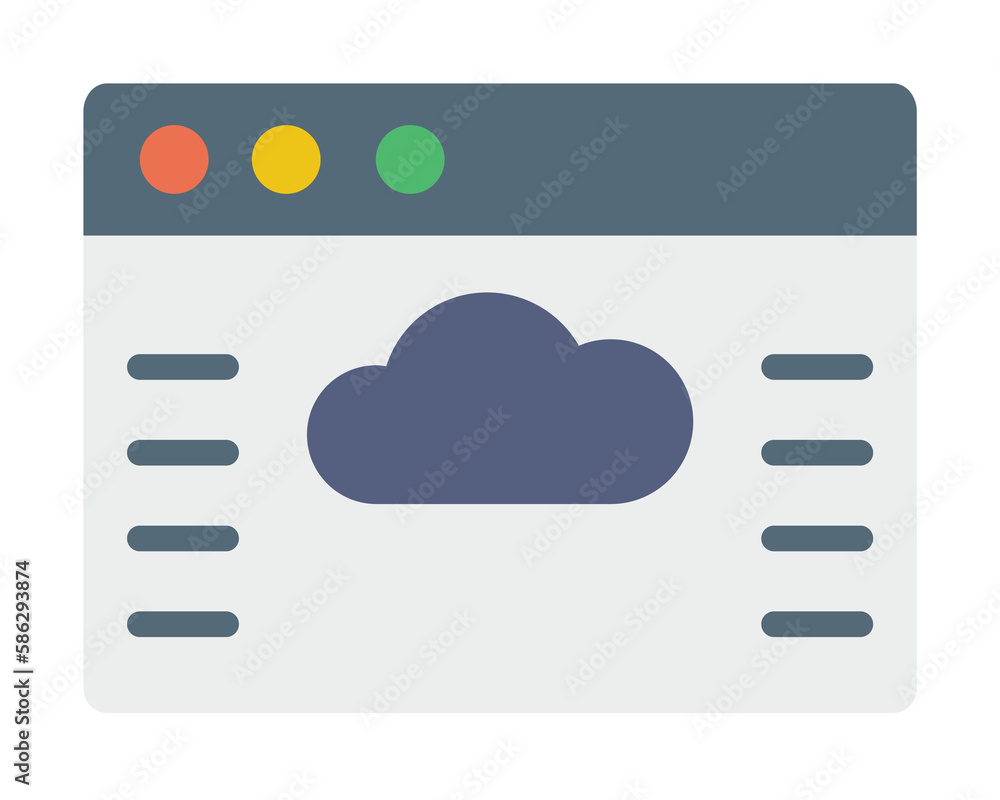 Poster browser, web site, cloud icon. simple color elements of internet explorer icons for ui and ux, websi