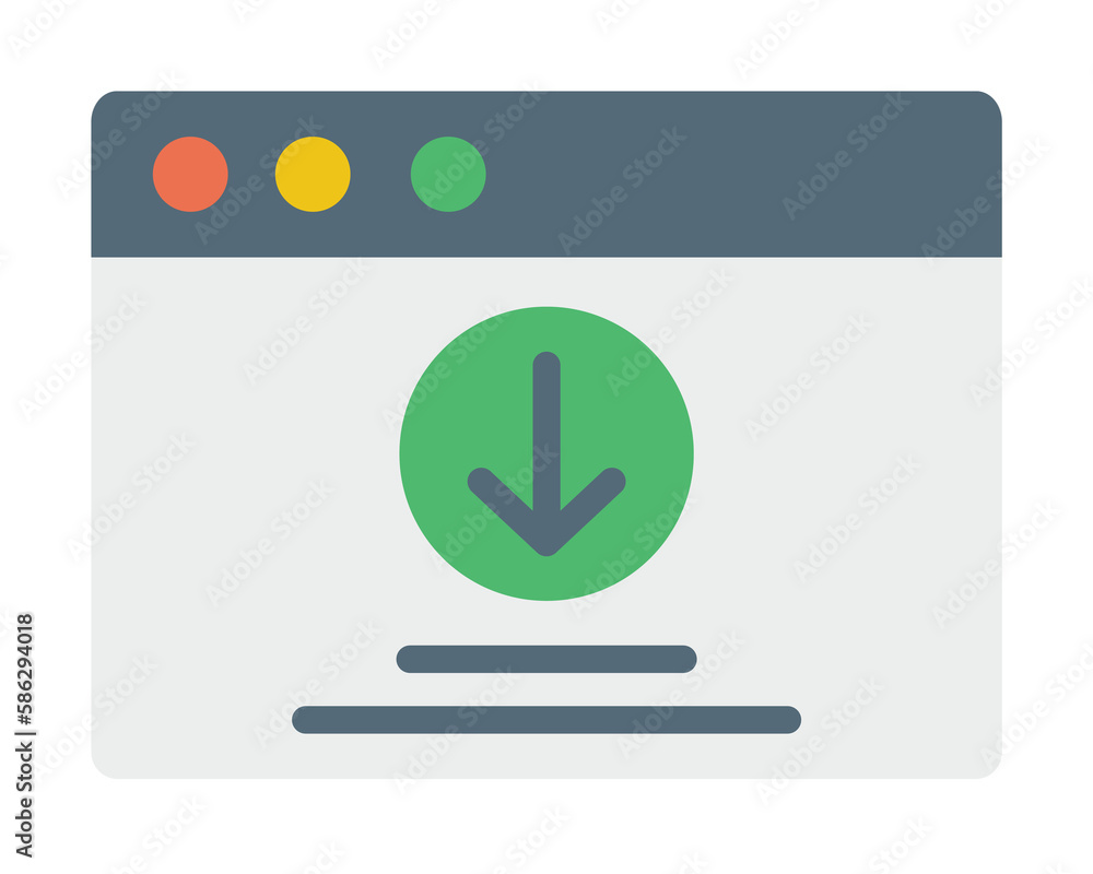 Aufkleber browser, web site, download icon. simple color elements of internet explorer icons for ui and ux, we