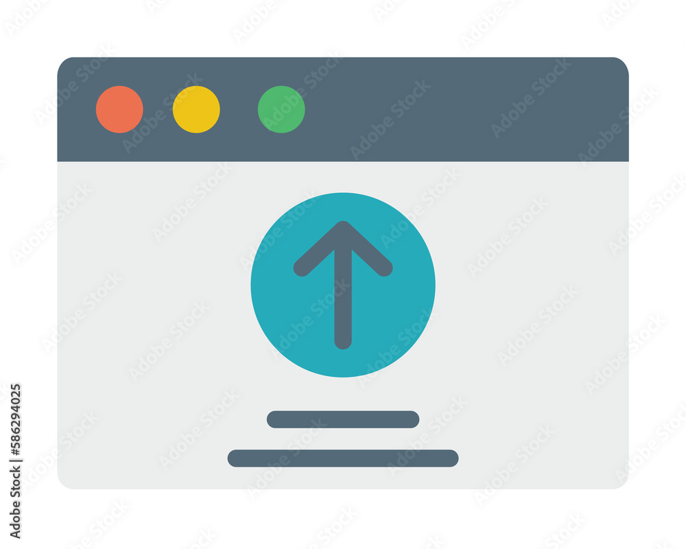 Poster browser, web site, upload icon. simple color elements of internet explorer icons for ui and ux, webs