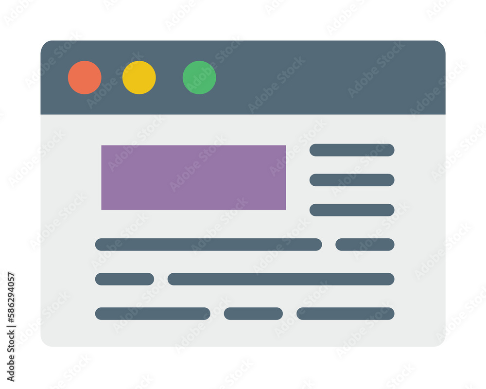 Poster browser, web site, news, text icon. simple color elements of internet explorer icons for ui and ux, 