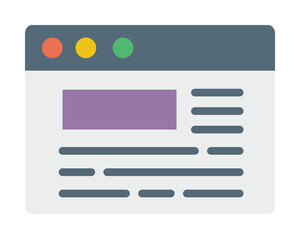 Browser, web site, news, text icon. Simple color elements of internet explorer icons for ui and ux, website or mobile application