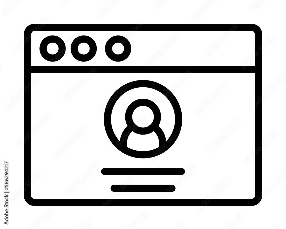 Poster browser, web site, user icon. simple line, outline elements of internet explorer icons for ui and ux