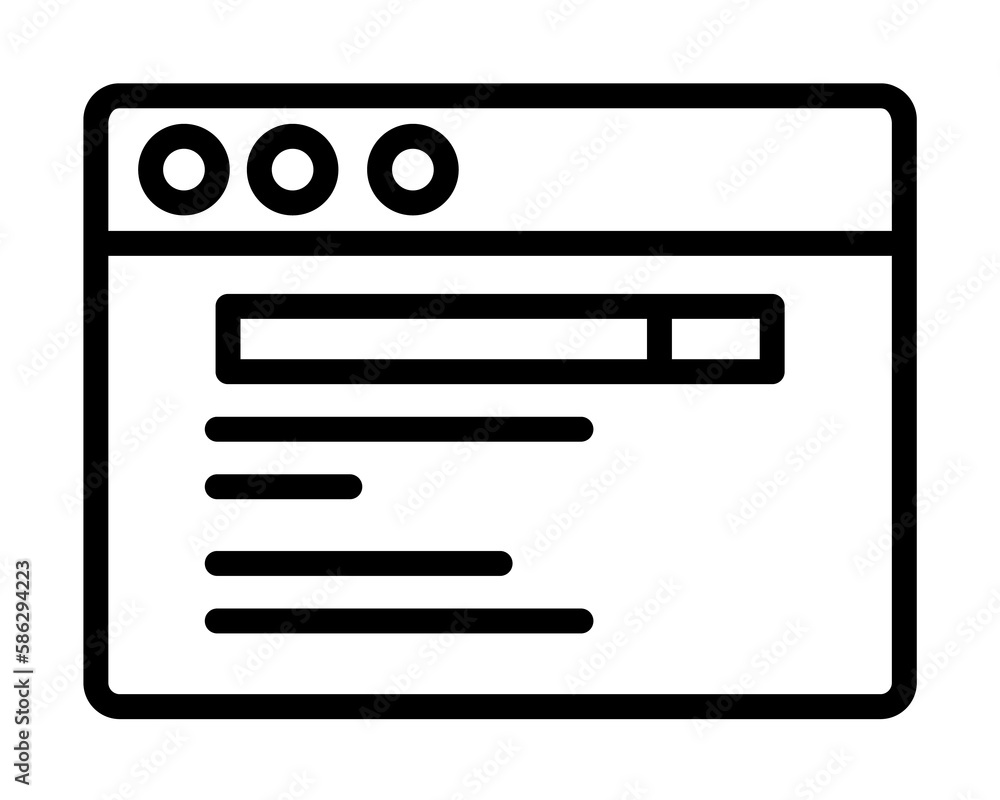 Poster browser, web site, search icon. simple line, outline elements of internet explorer icons for ui and 