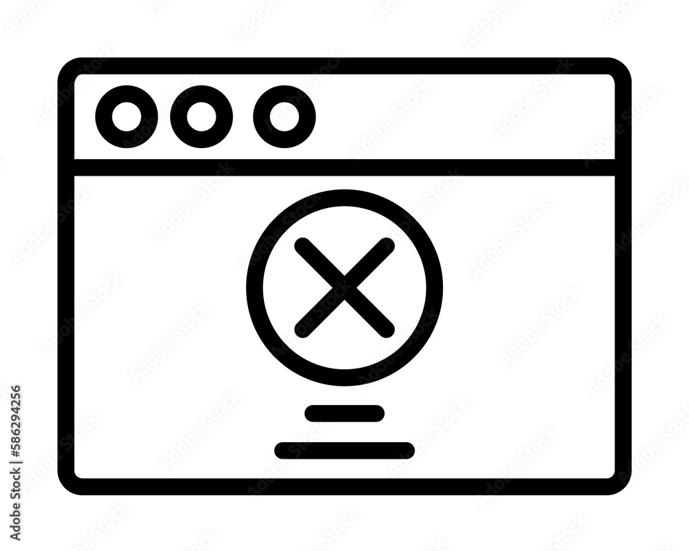 Poster browser, web site, check mark, prohibit icon. simple line, outline elements of internet explorer ico
