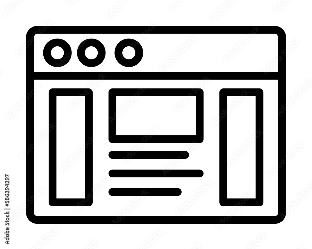 Poster browser, web site, news icon. simple line, outline elements of internet explorer icons for ui and ux