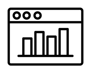 Browser, web site, chart icon. Simple line, outline elements of internet explorer icons for ui and ux, website or mobile application