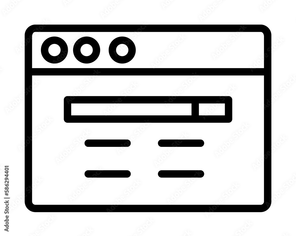 Poster browser, web site, search icon. simple line, outline elements of internet explorer icons for ui and 