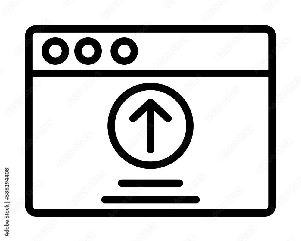 Poster browser, web site, upload icon. simple line, outline elements of internet explorer icons for ui and 