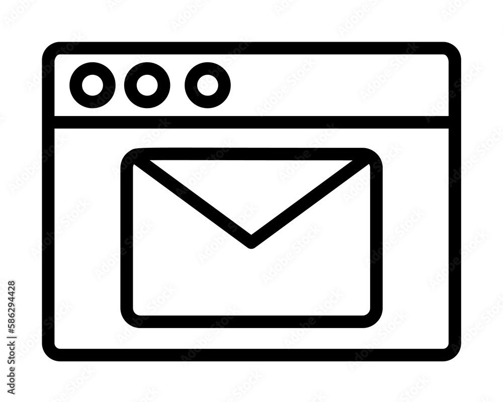 Poster browser, web site, mail icon. simple line, outline elements of internet explorer icons for ui and ux