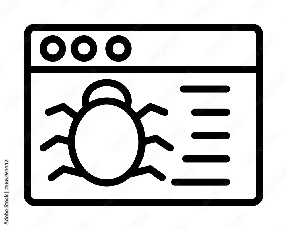 Aufkleber browser, web site, virus, insect icon. simple line, outline elements of internet explorer icons for 