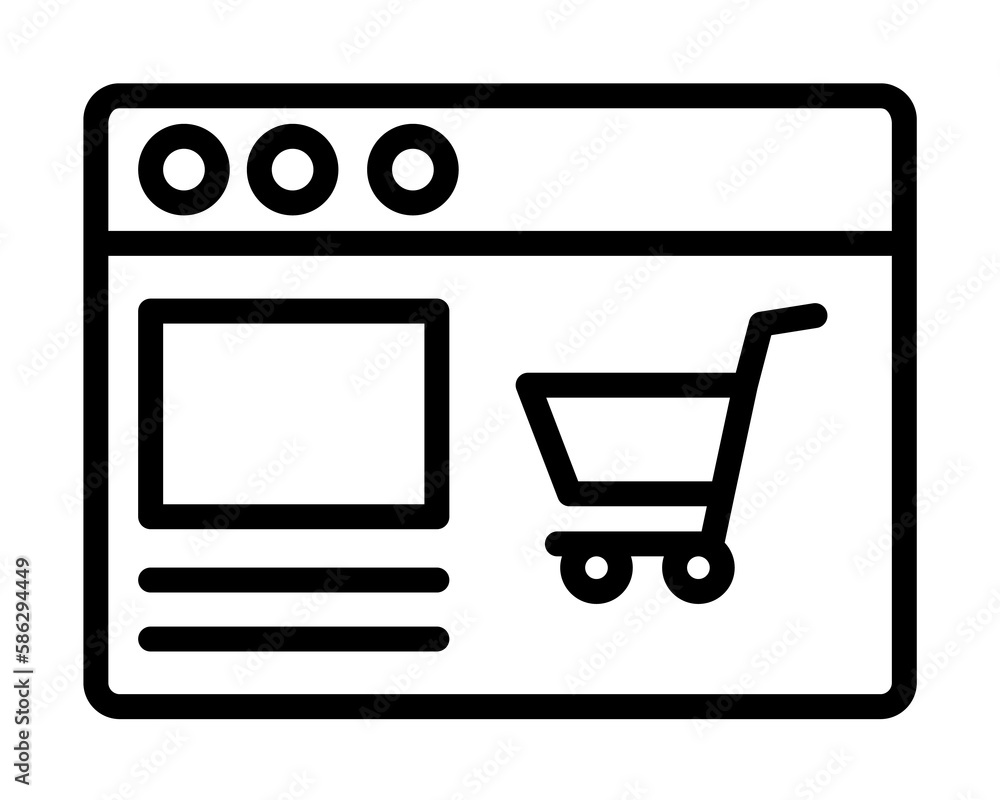 Poster browser, web site, shop icon. simple line, outline elements of internet explorer icons for ui and ux