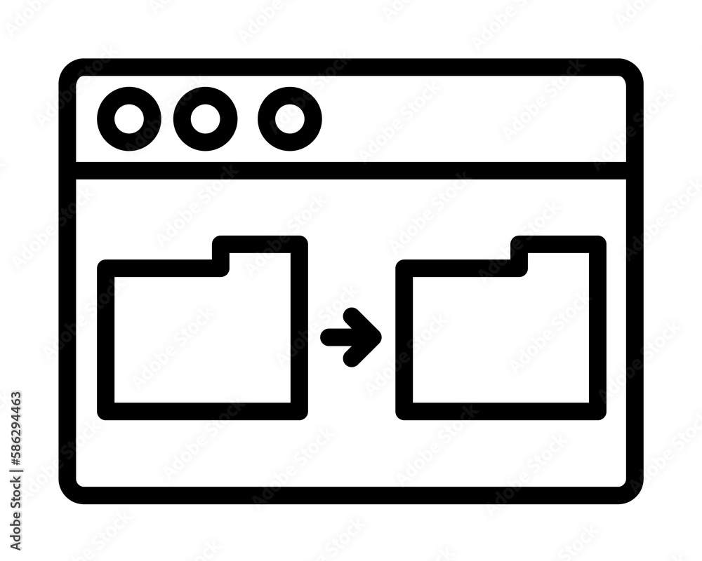 Poster browser, web site, folder icon. simple line, outline elements of internet explorer icons for ui and 