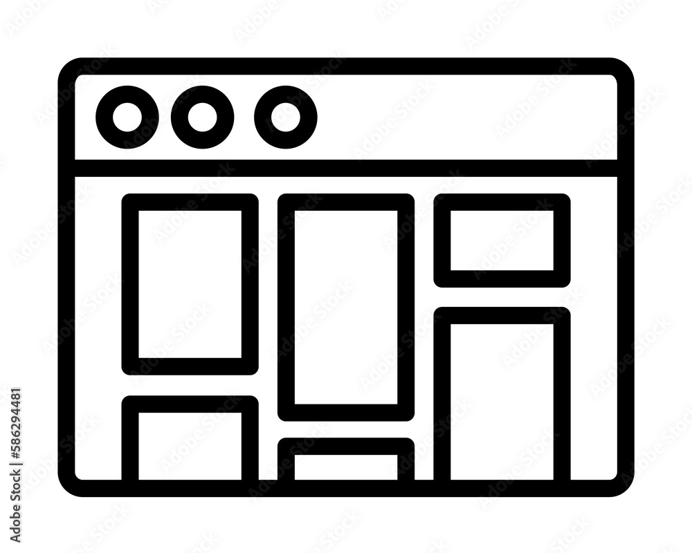 Poster browser, web site, news icon. simple line, outline elements of internet explorer icons for ui and ux