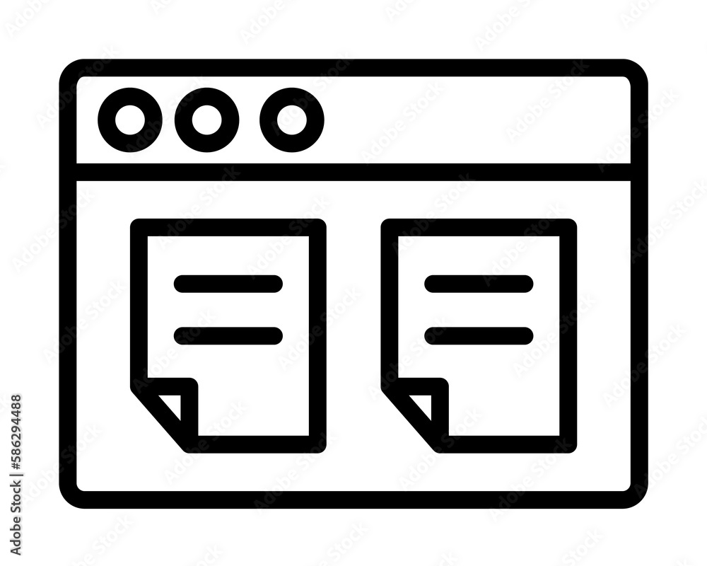 Poster browser, web site, files icon. simple line, outline elements of internet explorer icons for ui and u