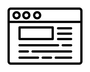 Browser, web site, news, text icon. Simple line, outline elements of internet explorer icons for ui and ux, website or mobile application
