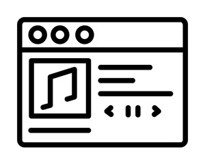 Browser, web site, music icon. Simple line, outline elements of internet explorer icons for ui and ux, website or mobile application