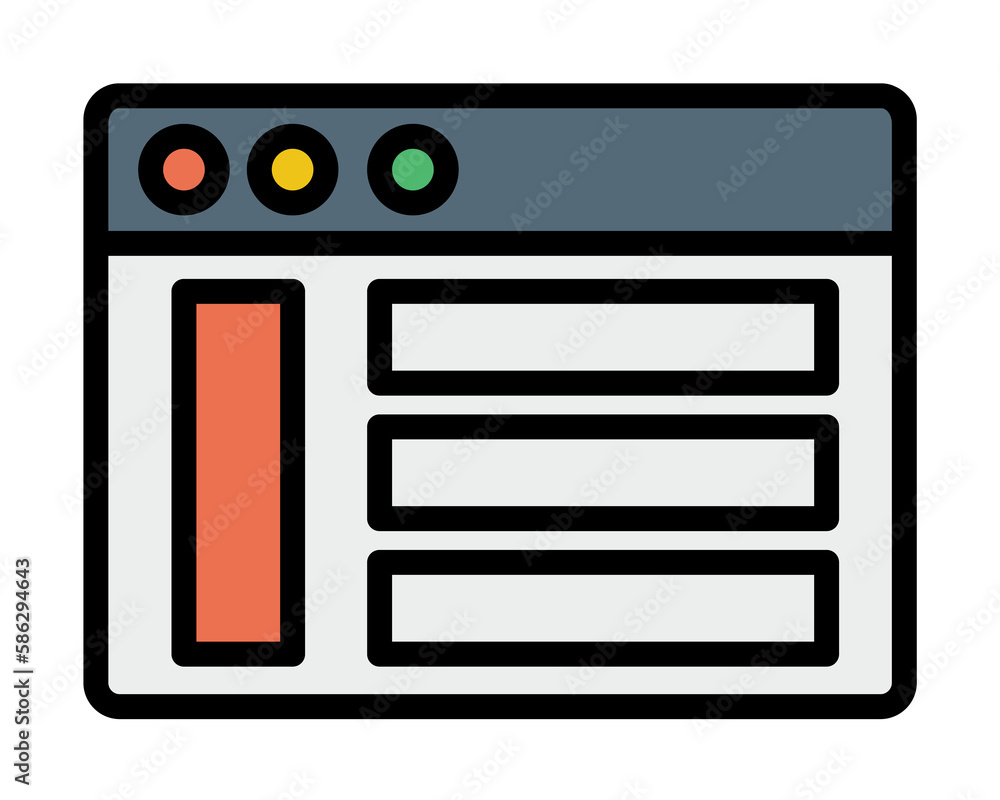 Poster browser, web site, icon. simple color with outline elements of internet explorer icons for ui and ux