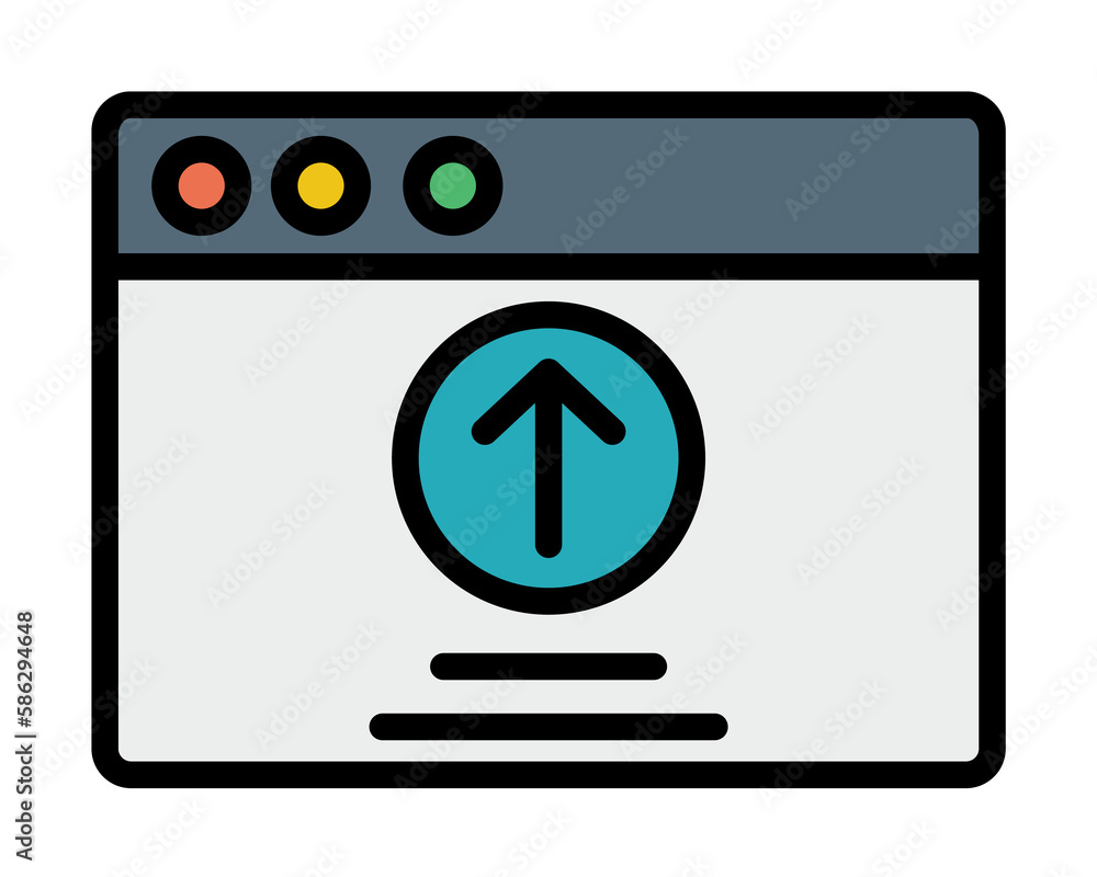 Poster browser, web site, upload icon. simple color with outline elements of internet explorer icons for ui