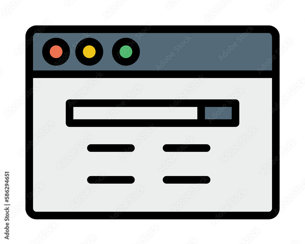 Poster browser, web site, search icon. simple color with outline elements of internet explorer icons for ui