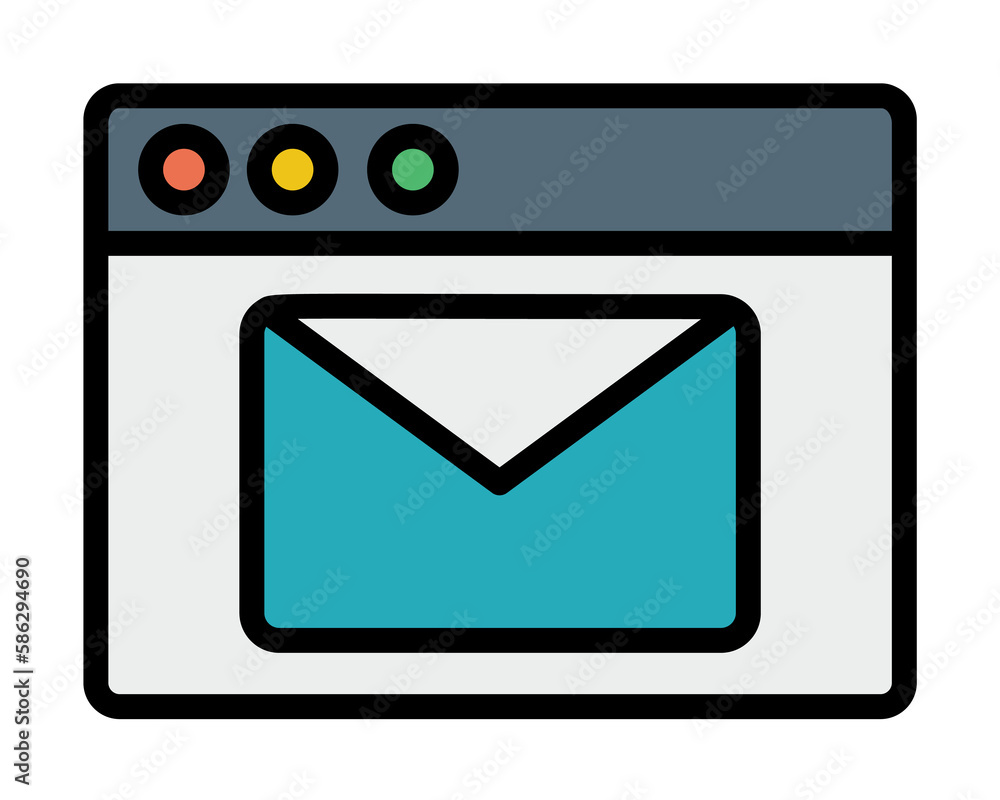Aufkleber browser, web site, mail icon. simple color with outline elements of internet explorer icons for ui a