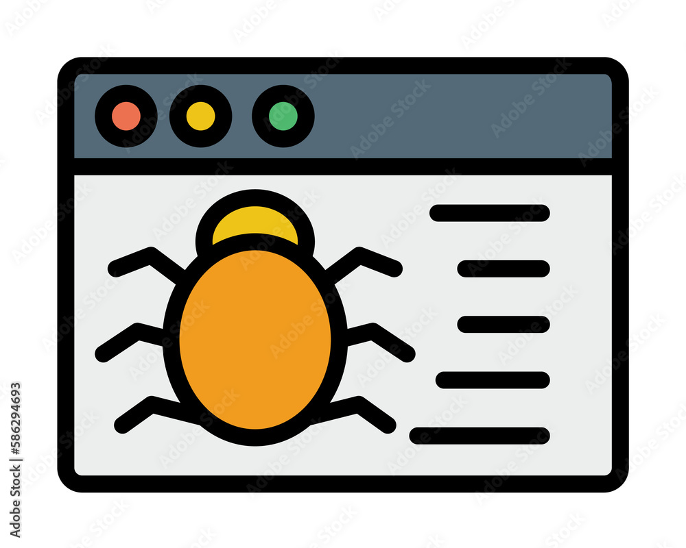 Poster browser, web site, virus, insect icon. simple color with outline elements of internet explorer icons
