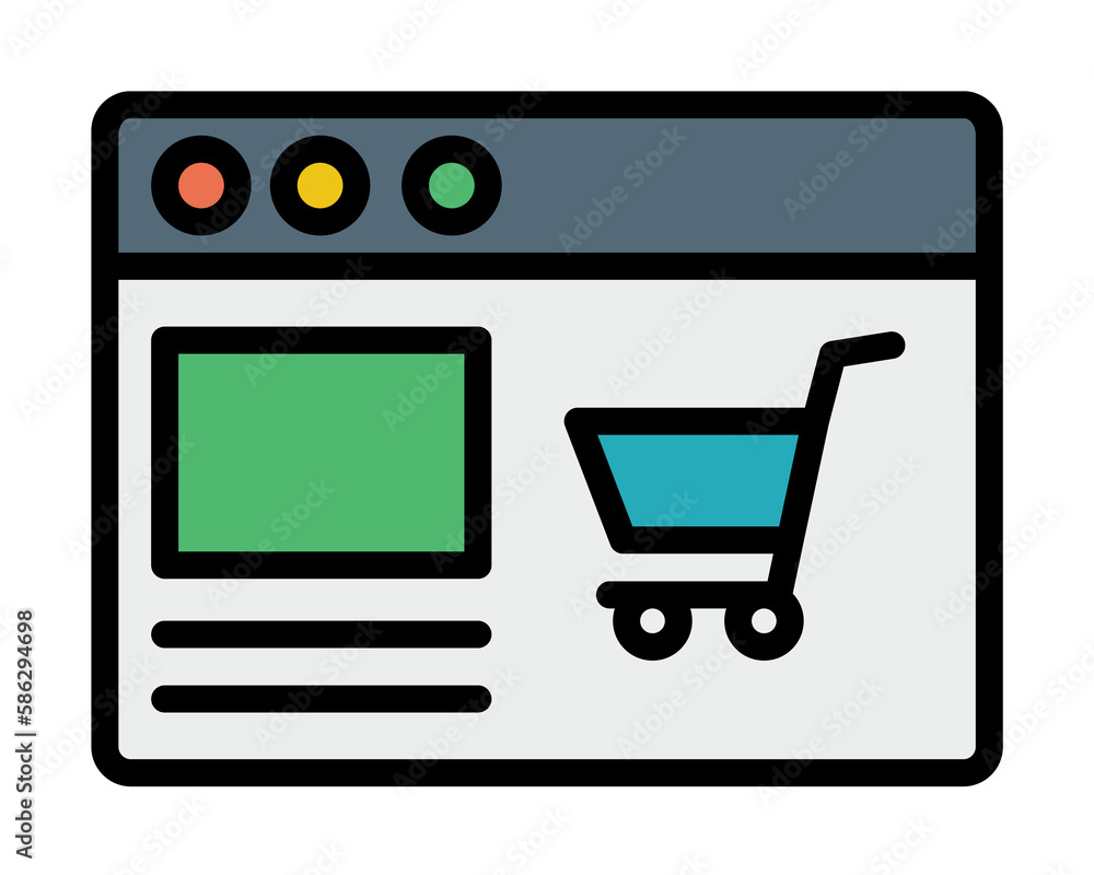 Poster browser, web site, shop icon. simple color with outline elements of internet explorer icons for ui a