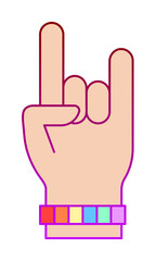 Rock, hand, pride icon. Element of color world pride day icon. Premium quality graphic design icon. Signs and symbols collection icon