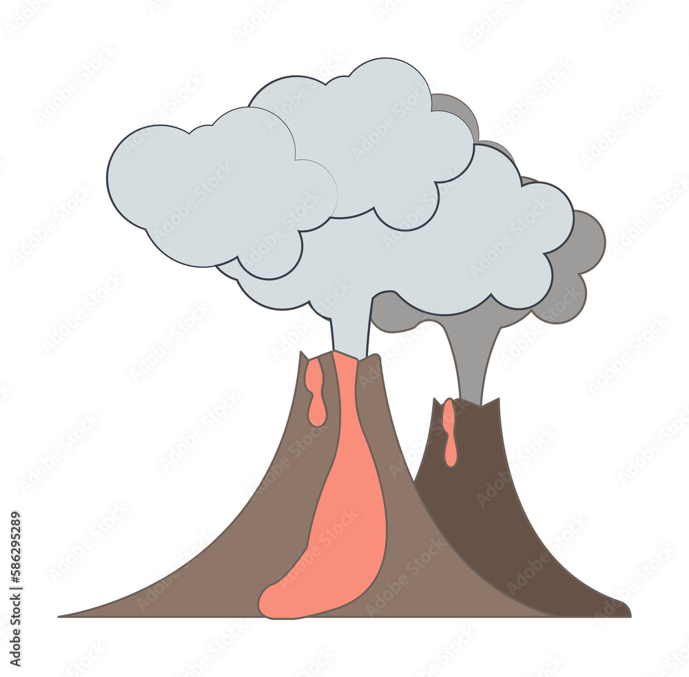 Aufkleber vulcan cartoon icon. element of jurassic period icon for mobile concept and web apps. color cartoon 