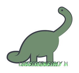 brontosaurus cartoon icon. Element of Jurassic period icon for mobile concept and web apps. Color cartoon brontosaurus icon can be used for web and mobile