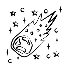 Comet icon. Element of space hand drawn icon © Gunay