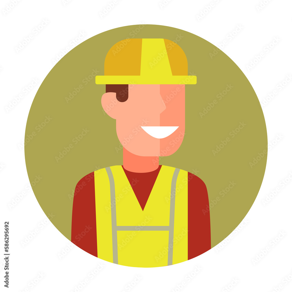 Poster colored avatar of builder icon. element of colored people profession icon for mobile concept and web