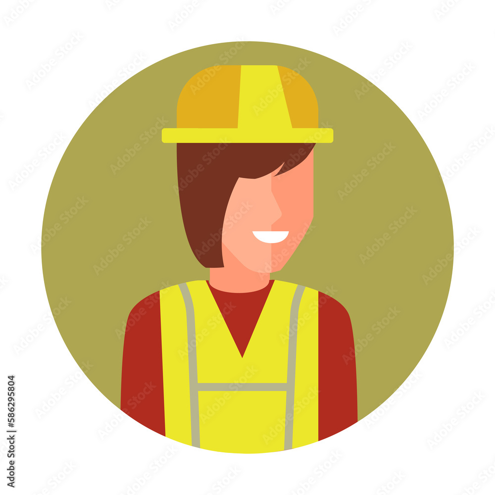 Aufkleber colored avatar of builder icon. element of colored people profession icon for mobile concept and web