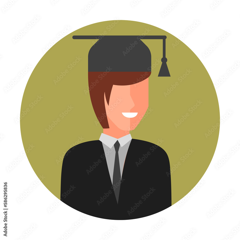 Poster colored avatar of student icon. element of colored people profession icon for mobile concept and web