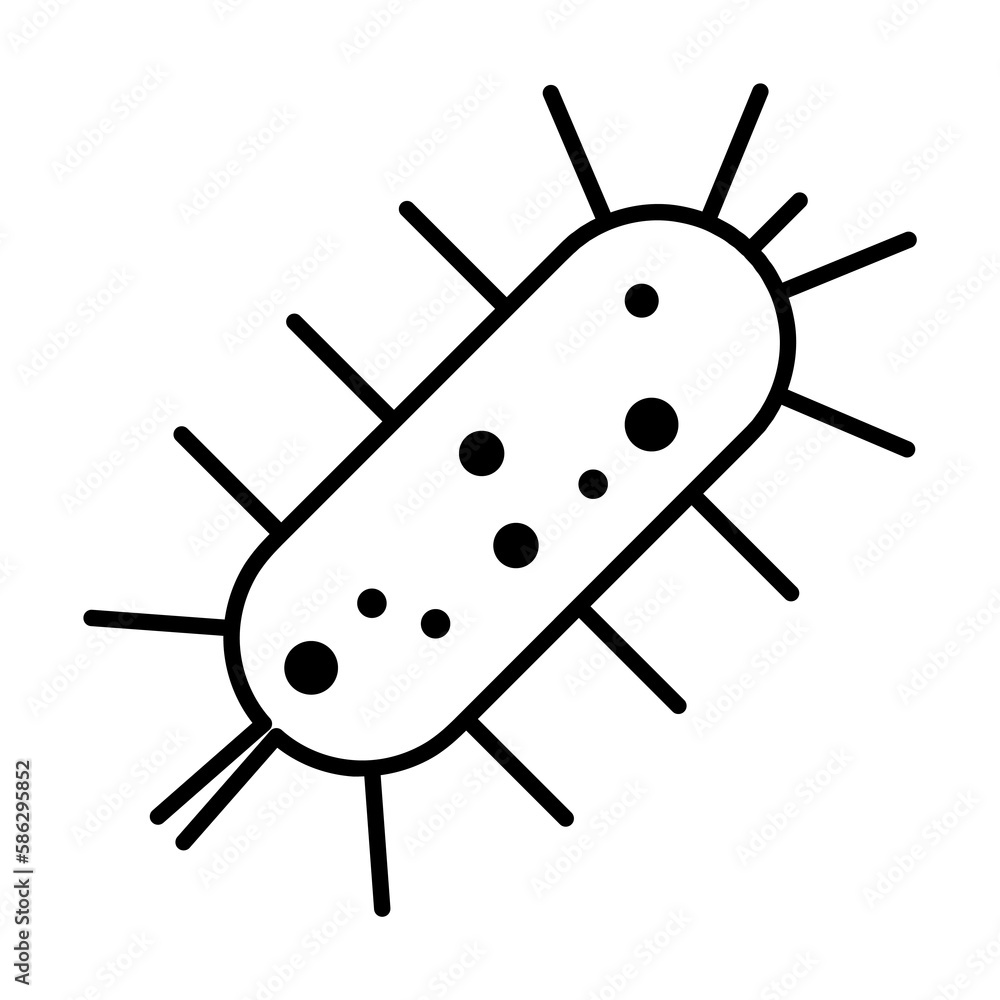 Poster bacterium icon. element of microorganisms icon for mobile concept and web apps. thin line bacterium 